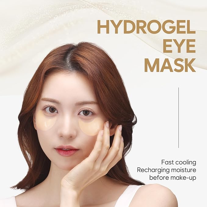 Petitfee koelf Gold & Royal Jelly Hydrogel Eye Patch 60ea (30pairs) - Revitalizing Eye Mask with Royal Jelly, Mugwort for Nourishing Under Eye Care, for Puffy Eyes, Eye Bags