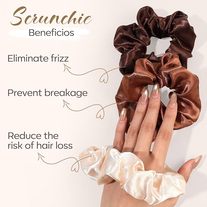 Satin Scrunchies for Women,Silk Hair Ties Fashion Soft Ties and Bands,Elastic Ponytail Holders No Damage Hair Accessories Thick Hair Styling for Girls - 30 Pcs