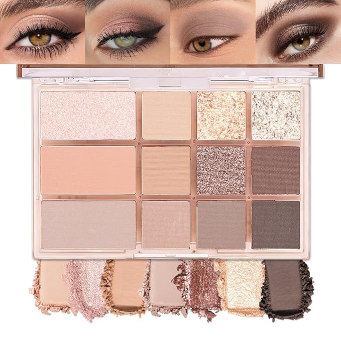 AMY'S DIARY NUDE Eyeshadow Palette Eye shadow Makeup,Brown Eyeshadow Shiny Sparkle Shimmer Glitter Eyeshadow Waterproof Pallete,royal blue Glitter Blue Eye Make Up (12-01)