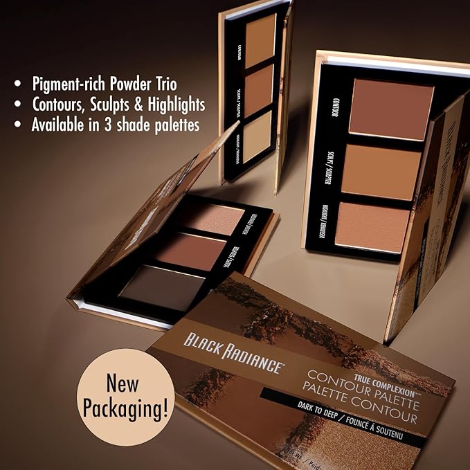 Black Radiance True Complexion Contour Palette, Medium to Dark, 0.38 Ounce