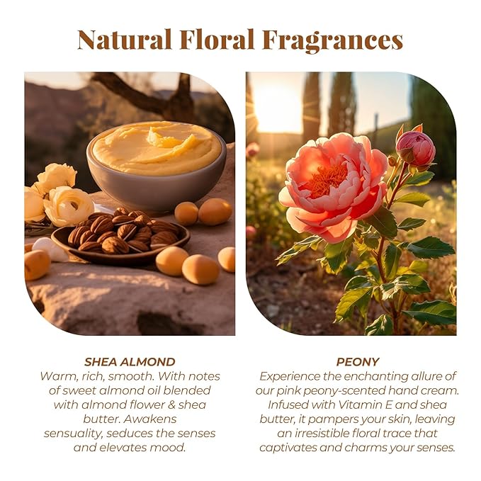 BODY & EARTH # LOVE Hand Cream Gifts Set for Women,Mothers Day Gifts for Mom,Teacher Appreciation Gifts,Nurses Week Gift,Hand Care Set with 2 Hand Cream & Exfoliating Cream,Hand Lotion Travel Size