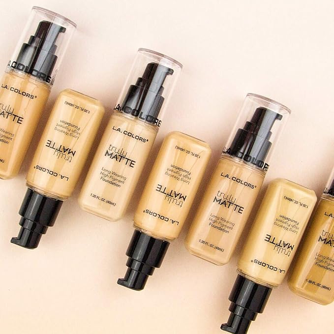 L.A. COLORS Truly Matte Foundation, Nude, 1.35 Fl. Oz. (Pack of 2)