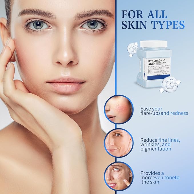 Jelly Face Mask,Hyalorunic Acid Jelly Mask Powder for Facials, Moisturizing& Hydrating Jelly Mask Powder, Professional Peel Off Hydro Jelly Mask With Bowl Set Jelly Mask DIY Spa 23 Fl Oz