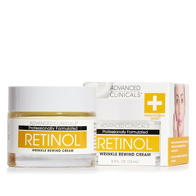 Advanced Clinicals Retinol Cream Face Moisturizer | Encapsulated Retinol Lotion For Face With Ferulic Acid + Vitamin E To Soften Appearance Of Crepey Skin & Look of Fine Lines & Wrinkles, 2.5 Fl Oz