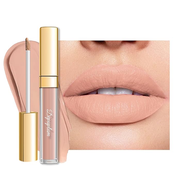 Depuplum Apricot Nude Lipstick Matte for Women Nude Long Lasting Lipstick Smudgeproof Liquid Lipsticks Cruelty Free Lip Makeup for Mother's Day,DM25 LatteNude