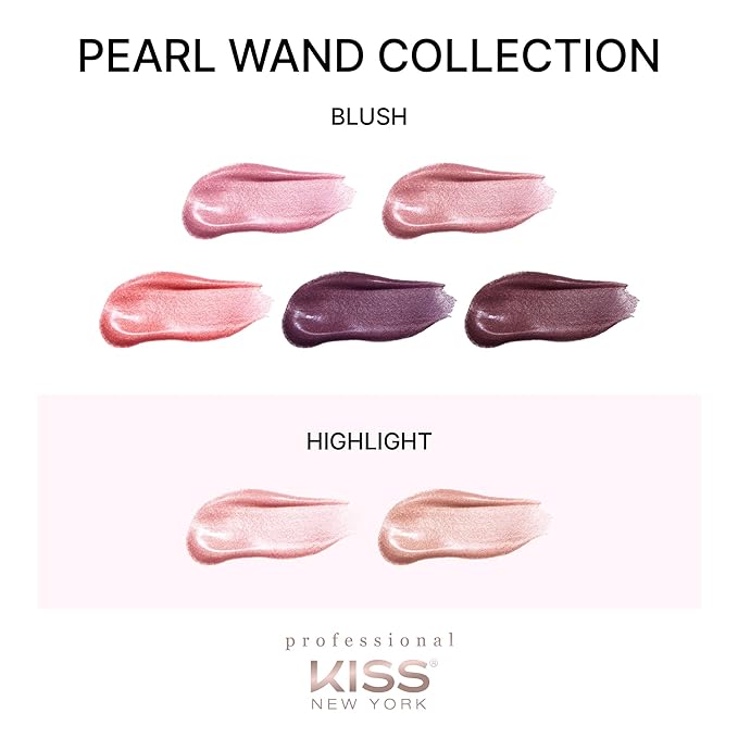 Kiss New York Professional Pearl Liquid Highlighter Beauty Wand, Radiant Glow for Cheek Eye & Lip, Non-Greasy Hydration Lightweight with Sponge-Tip Applicator (Merry Marigold)