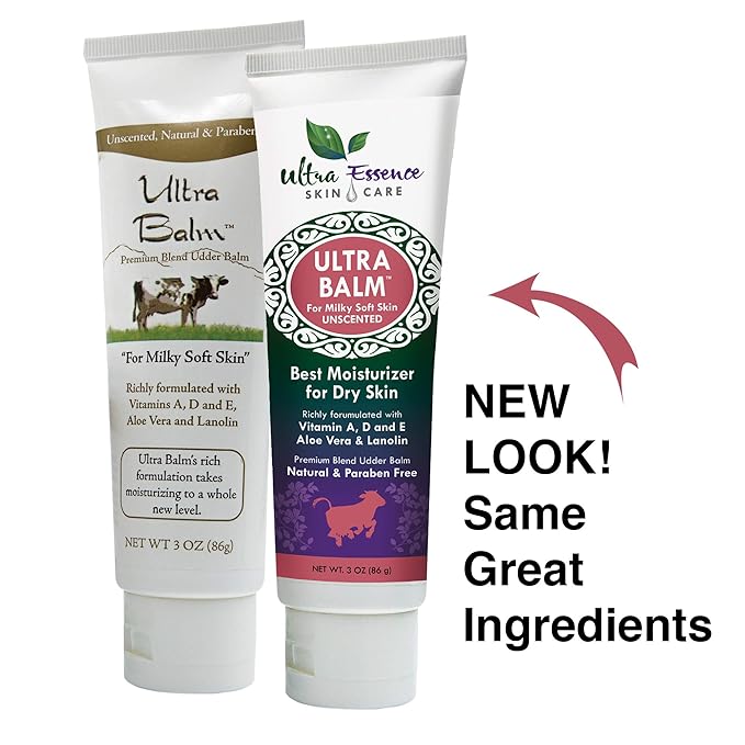 Daily Moisturizer For Dry Itchy Skin, Psoriasis & Eczema Relief That Contains Lanolin, Vitamins A, D & E, Aloe Vera, To Moisturize Face, Body, Dry Hands & Cracked Heels by Ultra Balm (Unscented)