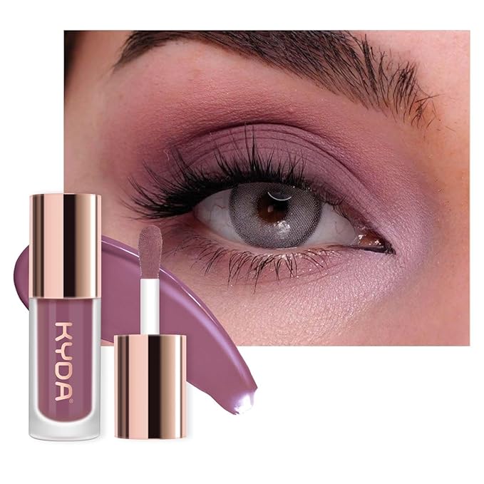 KYDA Liquid Matte Eyeshadow, Soft Matte Purple Eyeshadow, Long-wearing Crease-Resistant Velvet Eyes Tint, Smooth Cream-to-Powder Texture, Multiuse Makeup for Eyes, Cheeks and Lips