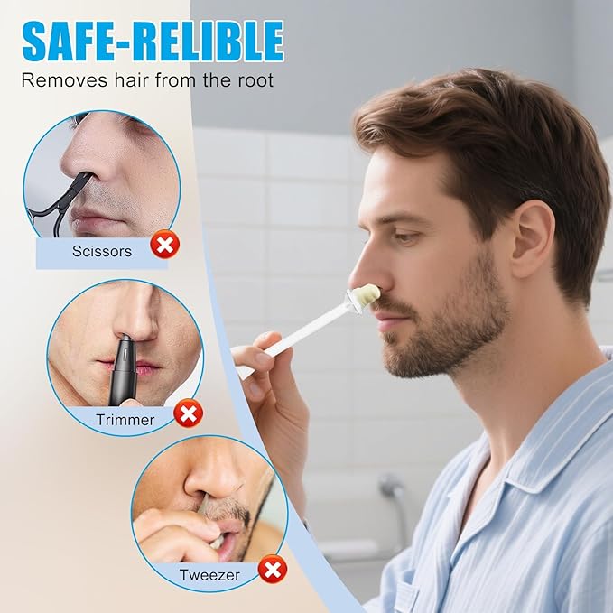 80 Pcs Nose Hair Wax Sticks, Plastic Disposable Nose Hair Wax Applicator Spatulas for Men Women Nostril Ear Eyebrow Face Hairs Removal, Painless