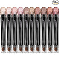 LUXAZA PRO Brown Eyeshadow Stick Makeup Set 10PCS, Neutral Shimmer And Matte Cream Eye Shadow Palette, Metallic Bronze Smoky Eyeliner Brightener Crayon Pencil Kit, Ideal Gift for Women -Love's Gifts