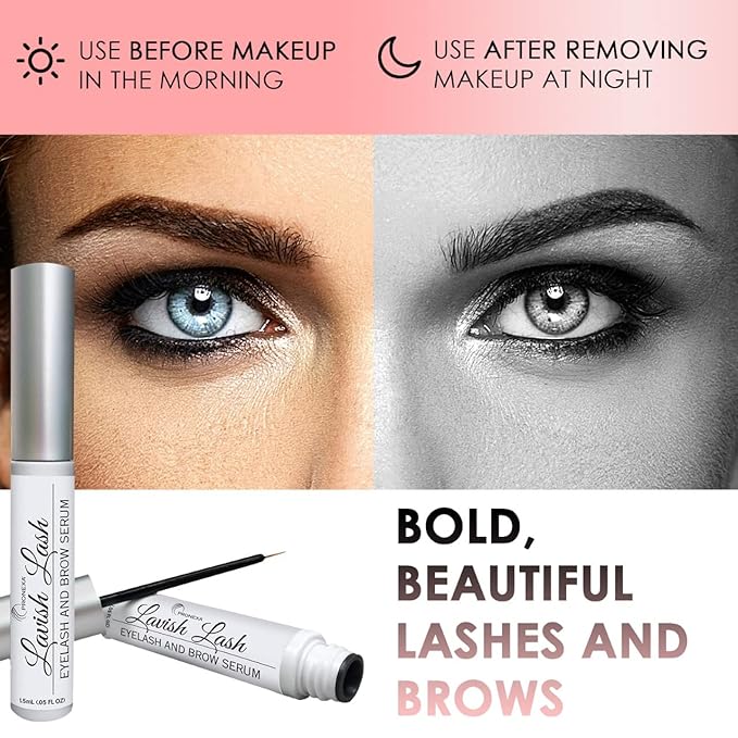 Pronexa Hairgenics Lavish Lash – Eyelash Growth Enhancer & Brow Serum with Biotin & Natural Growth Peptides for Long, Thick Lashes and Eyebrows! Dermatologist Certified, Cruelty Free & Hypoallergenic.