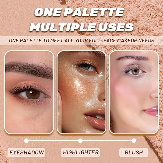 CAKAILA 7Colors Eyeshadow Makeup Palette,White GoldenBrown Mauve Taupe Natural Neutral Eye Shadow Palettes for Older Women,Long Lasting Naturing-Looking,Lightweight,Eye Makeup Kit Travel Size,Vegan