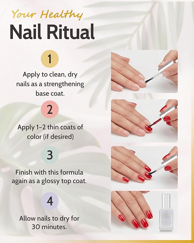 karma organic Deep Nutrition Nail Polish Strengthener - Nail Ridge Filler Base Coat Polish for Thin & Damaged Nails, Non-Toxic, Vegan & Cruelty Free, 0.47 fl oz