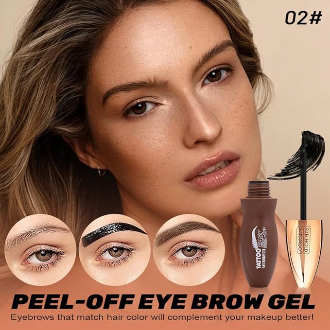 Peel Off Eyebrow Gel for Women, Fuller & Defined Looking Brows, 5 Days Long-Lasting Waterproof Sweatproof, Gift for All Skin Types Spring Sale Deal 2026 (02-Taupe)