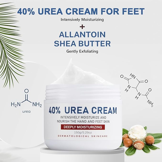 Urea Cream,40% Foot Care lotion for chapped heels, chapped heels, super, rough, dry, calloused feet, soften rough skin on feet 5.29 fl.oz for all skin