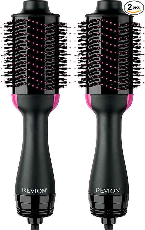 REVLON One-Step Volumizer Hair Dryer and Styler – Easy Salon-Style Blowouts – Less Frizz, More Shine, and Reduced Heat Damage, for All Hair Types and Lengths (Black) (Pack of 2)