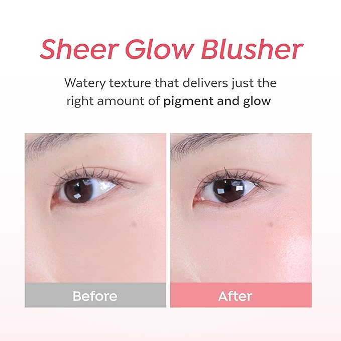 A'PIEU Juicy-Pang Water Blusher [PK04] – Fruity Liquid Blush for Cheeks, Buildable & Blendable Color, Hydrating Dewy Finish with Fruit Extract Blend & Rose Flower Water, 0.31 fl oz