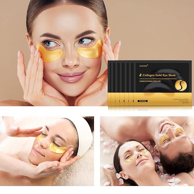 24K Gold Under Eye Patches (30 Pairs), Collagen Eye Masks for Dark Circles and Puffiness, Eye Patches for Women Puffy Eyes, Revitalizes and Refreshes Your Skin