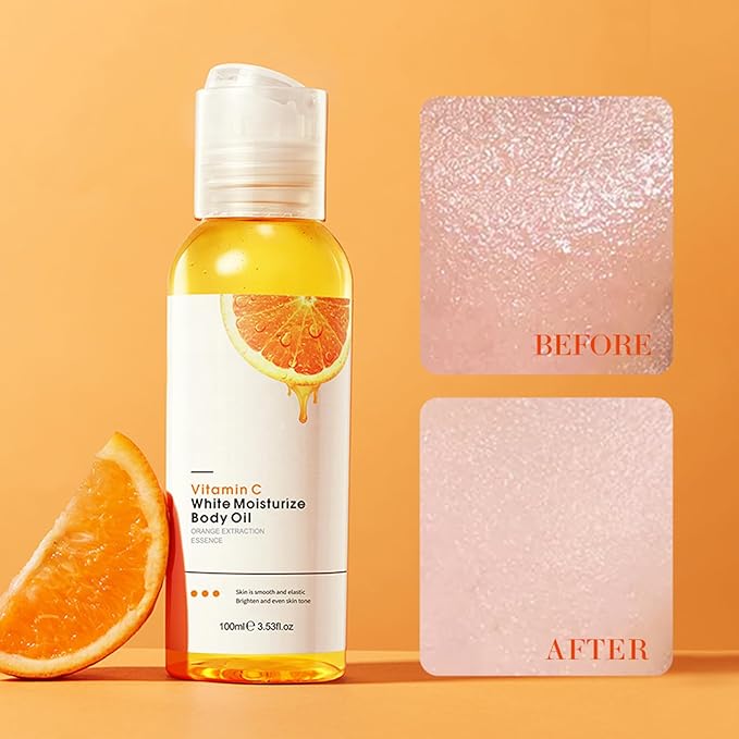 Vitamin C Body Oil – Citrus Junos Fruit Extract– Evens Skin Tone, Replenish Moisture Boosts Radiance 100ml