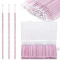 300pcs Disposable Micro Applicators brushes,JASSINS Eyelash Extensions Microfiber Wands Applicator Brush,False Eyelashes Brush Clean Mascara swabs(2.0 mm With Container) (PURPLE)