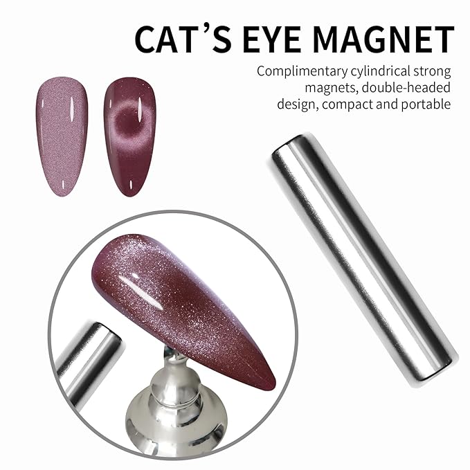 MAYCHAO 15ML Cat Eye Gel Nail Polish 1Pc Grape Gel Polish with Magnet Soak off Holographic Magnetic Nail Polish for Nail Art Manicure Salon DIY at Home, 0.5 OZ