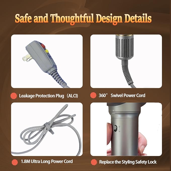 SIGBOT 5-in-1 Hair Dryer Styler | Professional Blow Volumizing Brush | 300M Negative Ions Frizz-Free | Powerful Motor | Complete Hair Styling Tool Kit with Curling, Straightening, Drying (ZCY892-B)