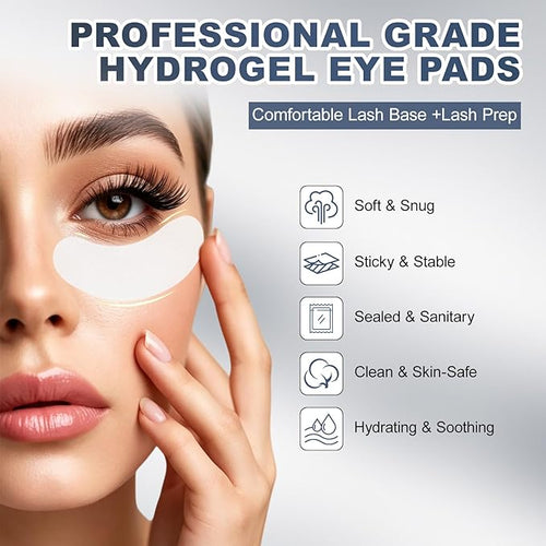 150 Pairs Eye Pads Lash Extensions, Lint Free Gel Pads, Natural Hydrogel Eye Patch, Under Eye Pads for Lash Extensions Supplies & Beauty Tools