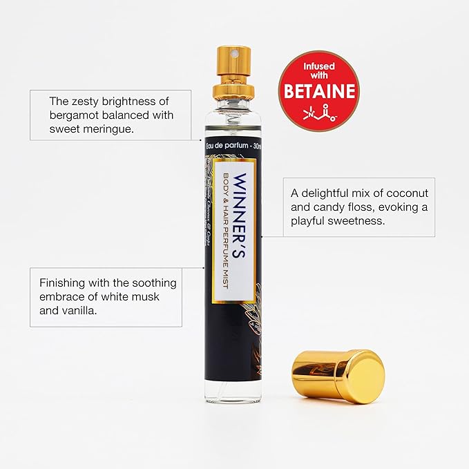 Esha Body & Hair Perfume Mist - Eau de Parfum for Women - Infused with Betaine - Essence of Bergamot and Meringue (WINNER'S)