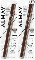 Almay Conditioning Liquid Eyeliner, Longwearing, Waterproof, Hydrating, 20 Brown, 0.03 fl oz. (Pack of 2)