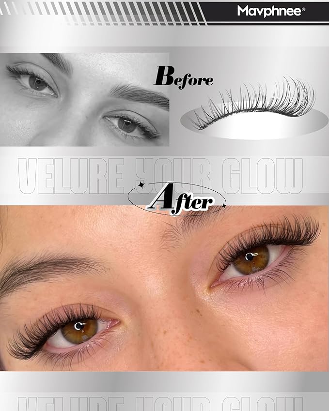 Natural Lash Clusters Clear Band Eyelash Clusters Venus Cluster Lashes Extensions Wispy Cluster Eyelash Extensions Easy Individual Lashes for No Makeup Makeup Daily Wear (Velure, 8-16MM, CC-Curly)