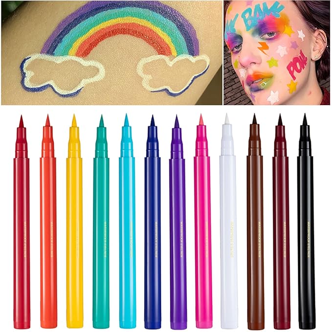 Liquid Eyeliner, Orange Eyeliner Liquid, Long-lasting Colored Eyeliners, White Black Red Brown Green Purple Waterproof High-pigmented Colorful Eyeliners for Eye Makeup,1PC Orange