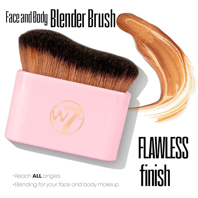 W7 Golden Glow Drops & Brush Duo - 2Pcs Set - Liquid Bronzing Drops & Face & Body Applicator Brush
