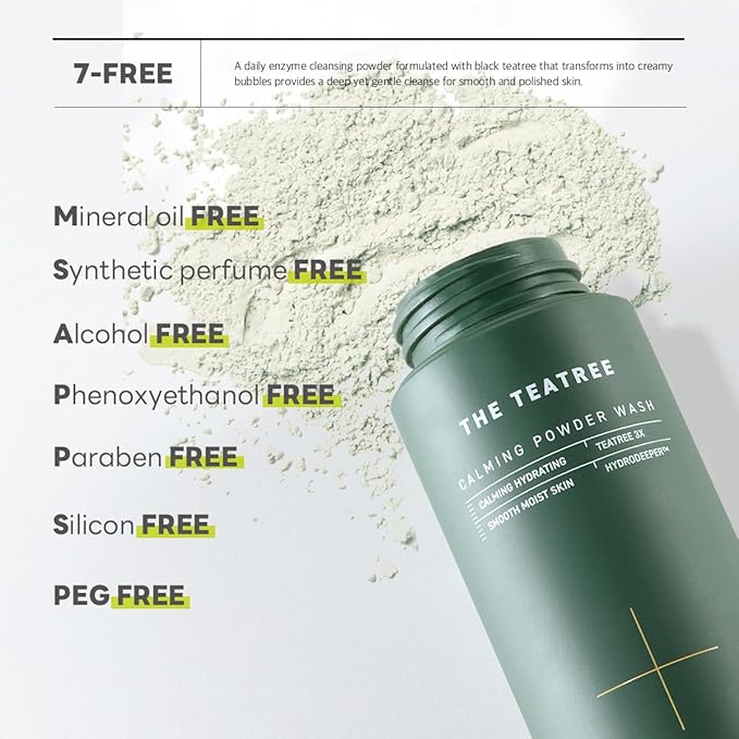 Mediheal Teatree Calming Powder Wash (1.76 oz) - Hydrating Daily Facial Cleanser with Gentle and Rich Bubbles for Remove Blackhead
