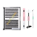 12rows-Large Tray Mixed 8-10-12-14-16mm/Mixed 14-15-16mm/Mixed14mm-16mm/Mixed 18-20mm Wide Stem Individual False Eyelashes Dramatic Black Cluster Eyelashes (Lashes Kit-10-12MM)