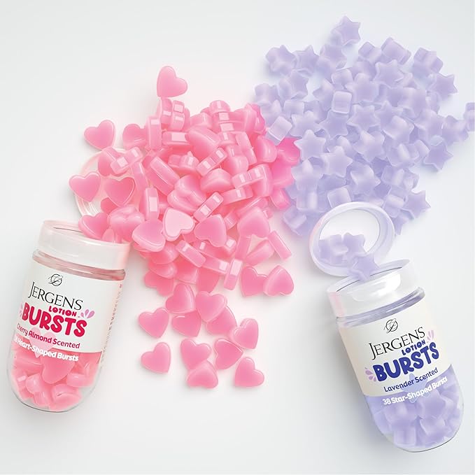 Jergens Lavender Lotion Bursts, Squishy Star-Shaped Moisturizer Bursts, 38 Ct (Pack of 12)