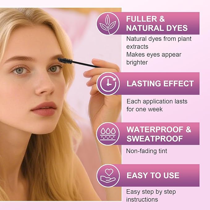 Eyelash & Eyebrow Color Kit,Professional Instant Lash & Brow Color Kit with Natural Results,Easy to Use,Eye Brow & Eye Lash Coloring Set DIY Hair Coloring for Salon Home Use 7ml (Black)