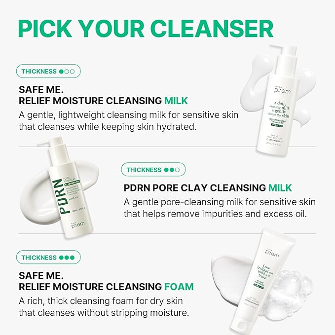 MAKE P:REM Safe Me. Relief Moisture Cleansing Foam, Delicate Eye-Friendly Face Wash for Sensitive Skin, pH Balanced Deep Pore Cleansing, Korean Skin Care, 5.07 Fl Oz, 150ml