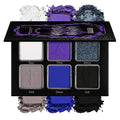 Black Blue Purple Eyeshadow Goth Makeup Palette, Matte Shimmer Dark Smoky Eyeshadow Pallet with Mirror, High Pigment White Grey Multichrome Eye Shadow for Halloween Party Witch Costume Zombie Vampire