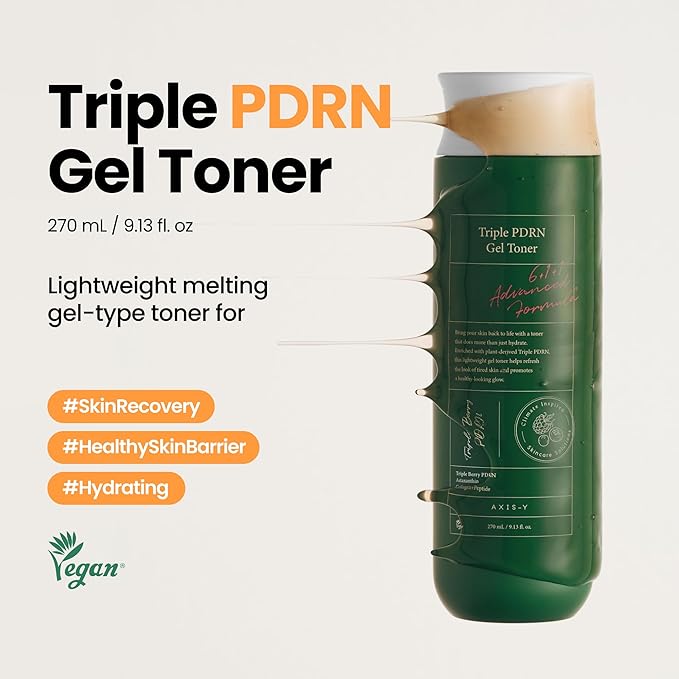 AXIS-Y Triple PDRN Gel Toner for Face – Hydrating Korean Toner with Vegan PDRN, Astaxanthin, Collagen & Peptides – Soothing, Moisture Barrier Repair & Firming Skincare (9.13 fl. oz.)