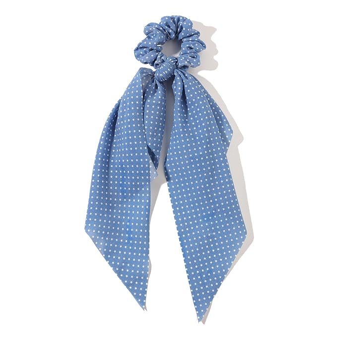 LFOUVRE Elastic Hair Scrunchies and Ribbons - Knotted Bow Hair Ties, Scarf Scrunchies Ponytail Holders for Women and Girls 3pcs