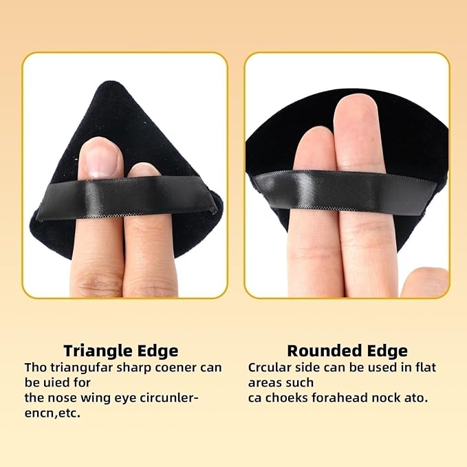 ZHIYE 8pcs Triangle Powder Puffs, Reusable Face Makeup Puff, Multifunctional Facial Makeup Tool Wet, Dry Dual-Use Makeup Sponge for BB CC Cream Liquid Foundation(BLack)
