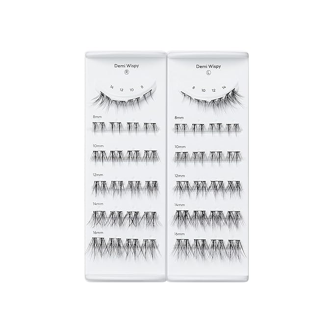 Kiss Impress False Eyelashes, Lash Clusters, Long Lasting, 'Demi Wispy', 8mm-16mm, Includes 48 Pre-Glued Clusters, Contact Lens Friendly, Easy to Apply, Reusable Strip Lashes