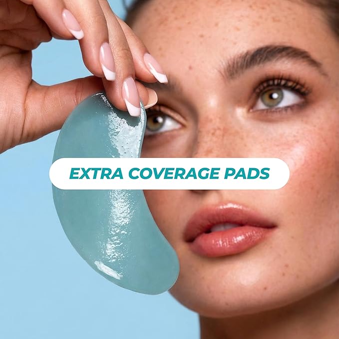 Vitamasques Goodbye Eye Bags XL Under Eye Patches - Caffeine Collagen Eye Mask for Dark Circles & Puffiness, Brightening Korean Eye Patches - 3 Pairs Hydrating Ultra cooling Hydrogel Pads