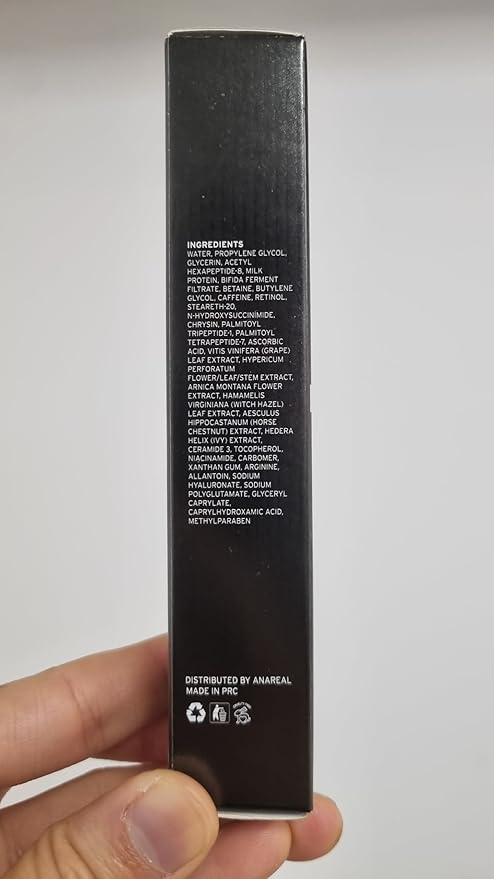 ANAREAL Eye Bags Treatment for Men and Women : Caffeine Under Eye Cream for Dark Circles & Puffiness - 360° Eye Roller for Puffy Eyes