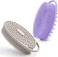 Silicone Body Scrubber – Silicone Loofah for Shower, Set of 2 Soft Dual-Sided Exfoliating Body Bath Shower Scrubber Loofah Brush Easy-to-Clean for Sensitive Kids Women Men All Kinds of Skin