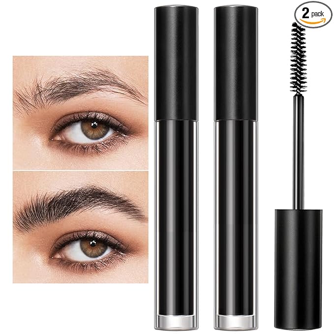 DAGEDA Black Eyebrow Setting Gel, 2 Pack Brow Fix Gel, Waterproof And Sweat-Proof Eyebrow Repair Liquid Brows Styling Beauty Salon Home Use Makeup, 1.81oz