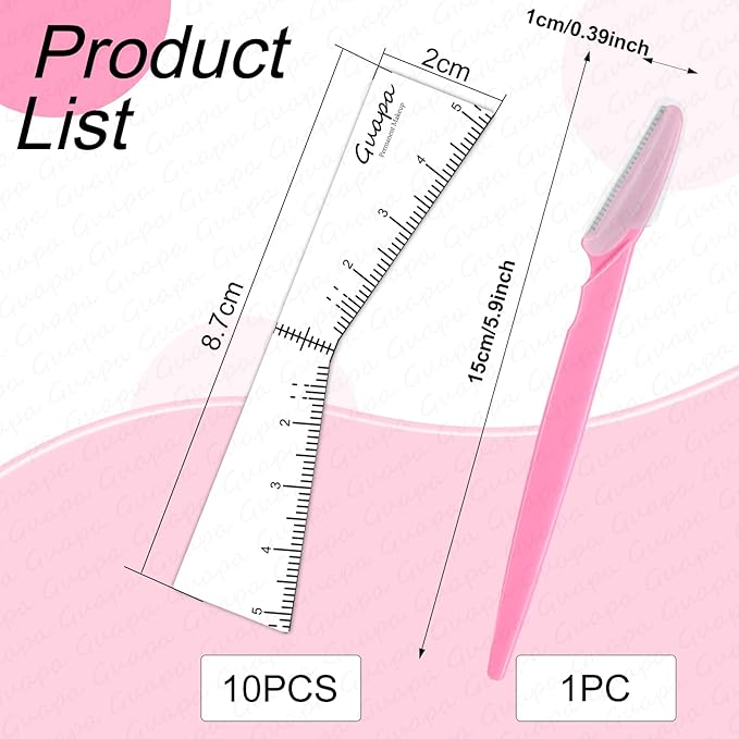 Guapa Eyebrow Ruler Stencils Easy Mapping Shaping Sticker Stencil Microblading Measure Tool Brow Shape Design Positioning Stickers for Permanent Makeup (White Set 2)