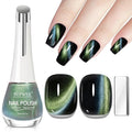 Magnetic Nail Lacquer Non Gel (Need Use Black Nail Polish), Quick Dry Cat Eye Nail Polish with Magnet Cateye Fingernail Polish Air Fast Drying Manicure