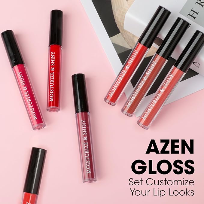 AZEN 100 Pack Lip Gloss Bulk Set, Shimmery Lip Gloss for Women and Girls With Rich Varied Colors, Mothers Day Gifts for Women