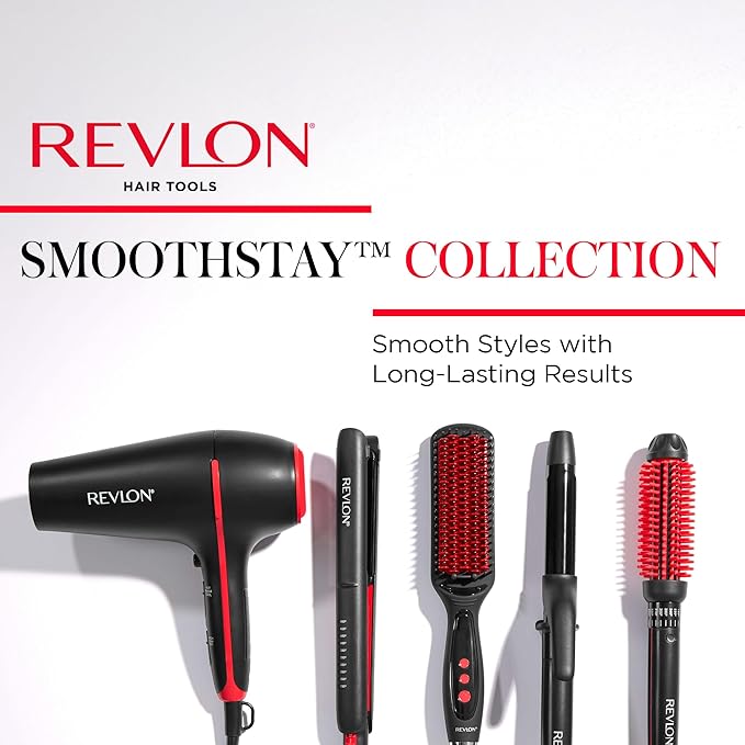 REVLON SmoothStay Coconut Oil Infused Hair Dryer with Diffuser & Concentrator - Ionic Ceramic Blow Dryer for Frizz Control, Shine, Smoothness & Volume, 1875W Lightweight Salon-Quality (Pack of 2)